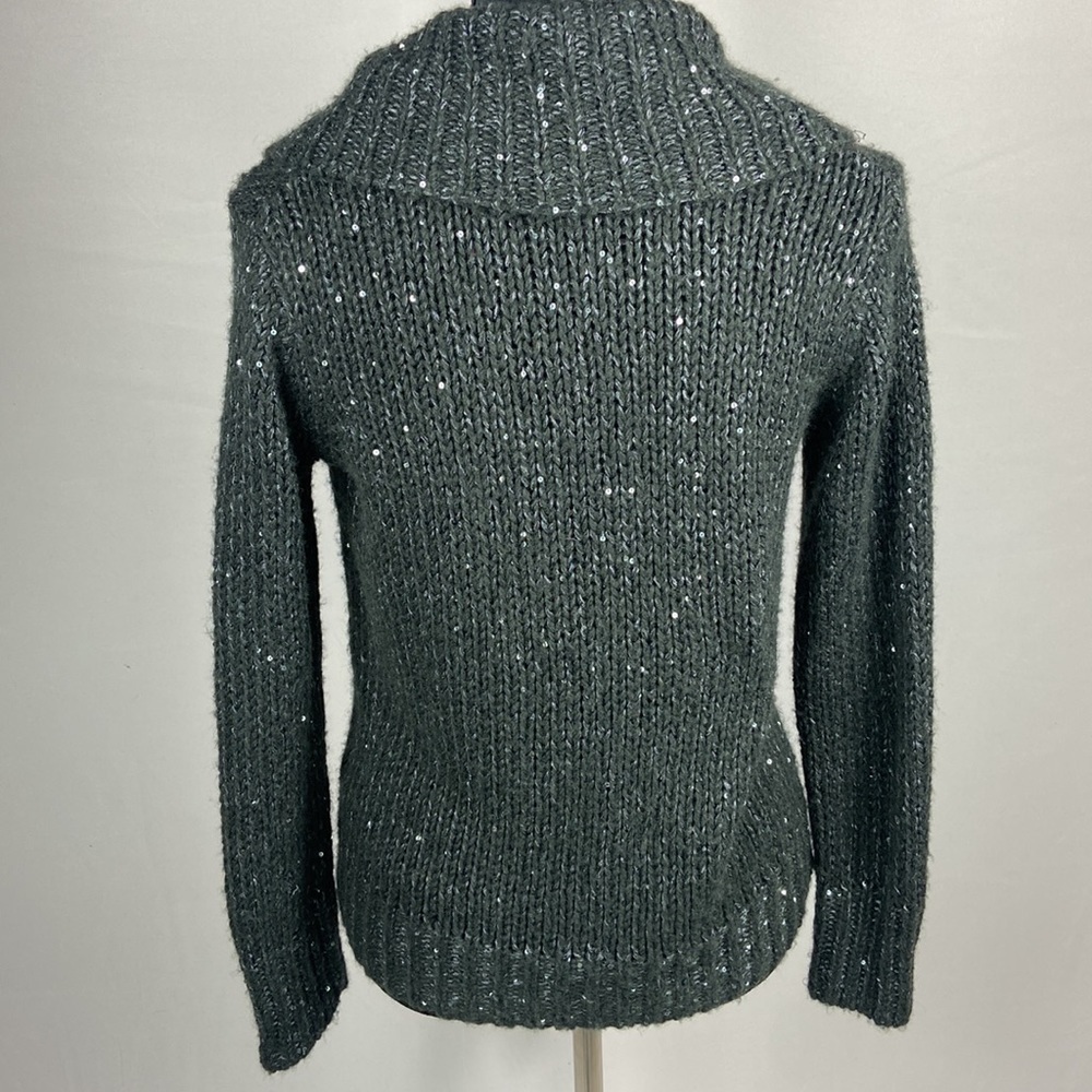 Jones New York Black Sparkly Cowl Neck Sweater - Picture 3 of 8